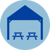 Pavilion with Picnic Tables Icon